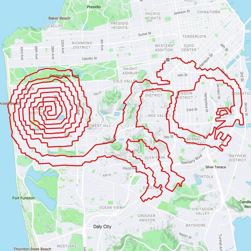 Graphic Designer Makes Ridiculously Awesome Strava Art
