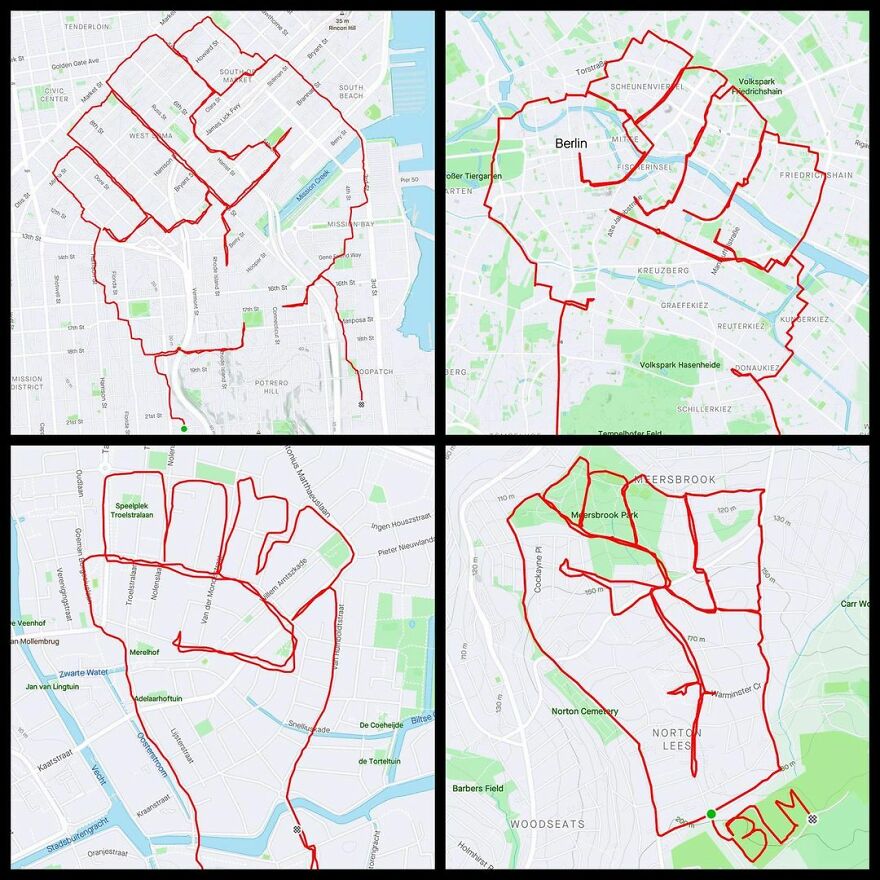 Graphic Designer Makes Ridiculously Awesome Strava Art