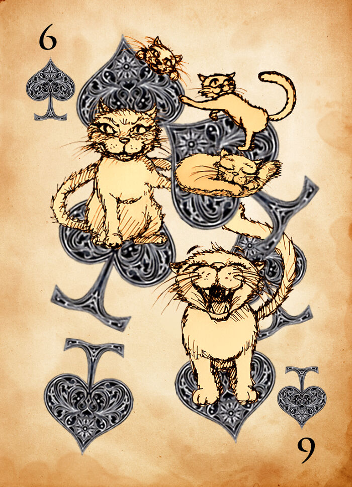 I Drew Funny Cats And Made Playing Cards For Cats Lovers (7 Pics)