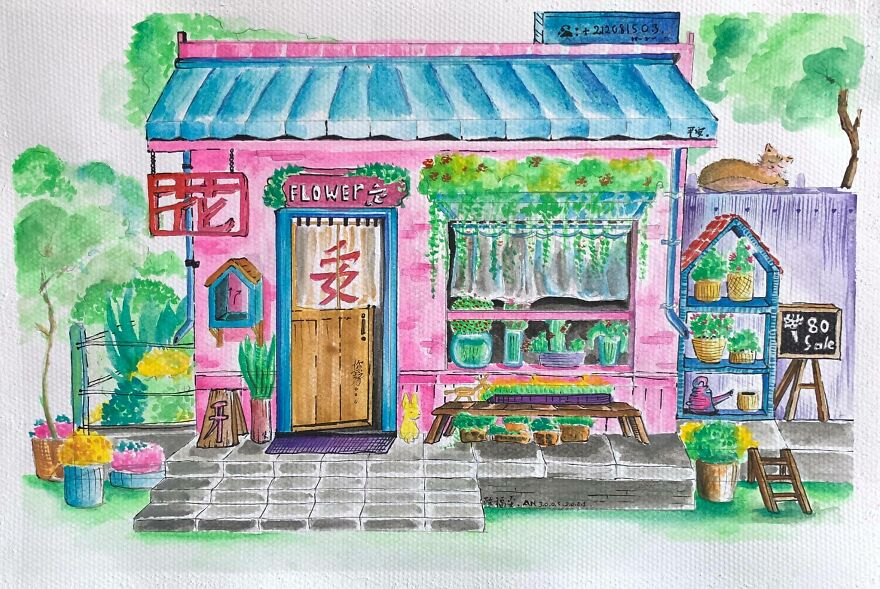 I Spent My Daily 60 Minutes Of Company-Rest-Time For These Paintings.