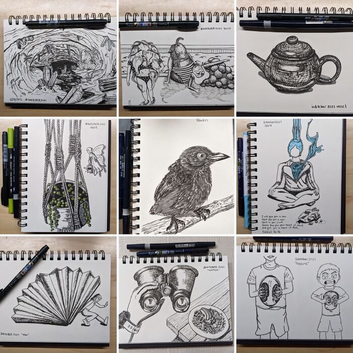 Inktober 2021 First 9 Days