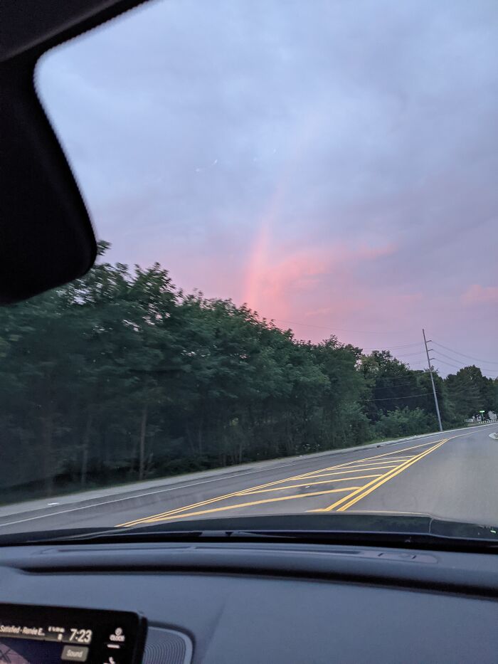 The Rainbow Was Fading A Bit, But It Was A Rainbow That Showed Up In The Morning. I'd Never Seen One That Early Before.
