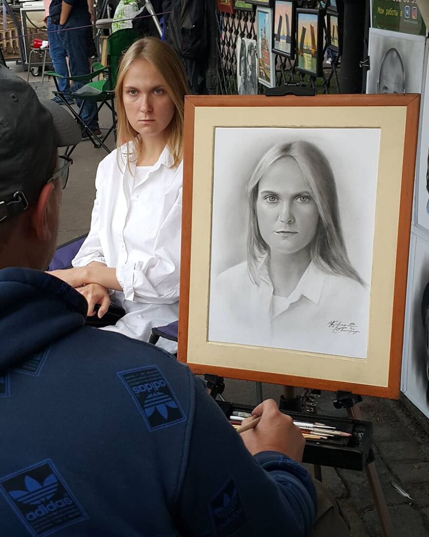 Russian Street Artist Draws Amazing Lifelike Portraits In Less Than An Hour(112 New Pics)