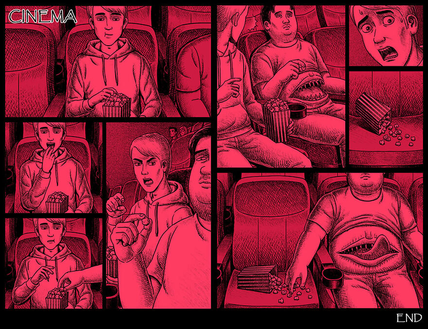 Taiwanese Illustrator Draws Horror Comics With Unexpected Twists (New Pics)