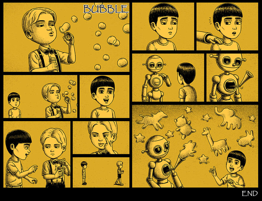 Taiwanese Illustrator Draws Horror Comics With Unexpected Twists (New Pics)