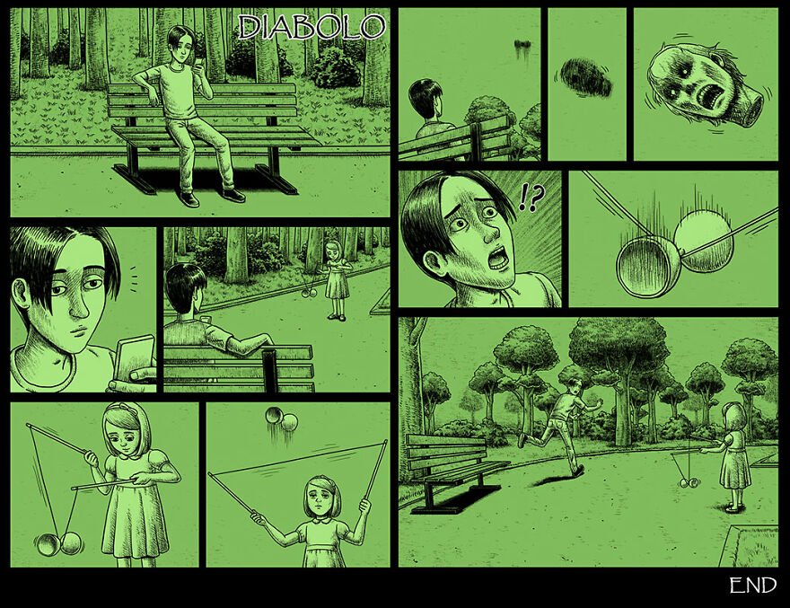 Taiwanese Illustrator Draws Horror Comics With Unexpected Twists (New Pics)