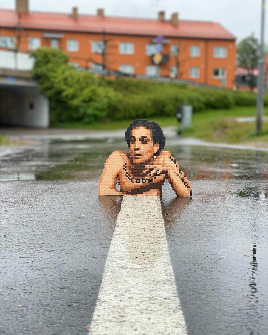 This Artist Is Going Viral By Turning Concrete Barriers Into A Giant Toblerone (+ More Of His Pics)