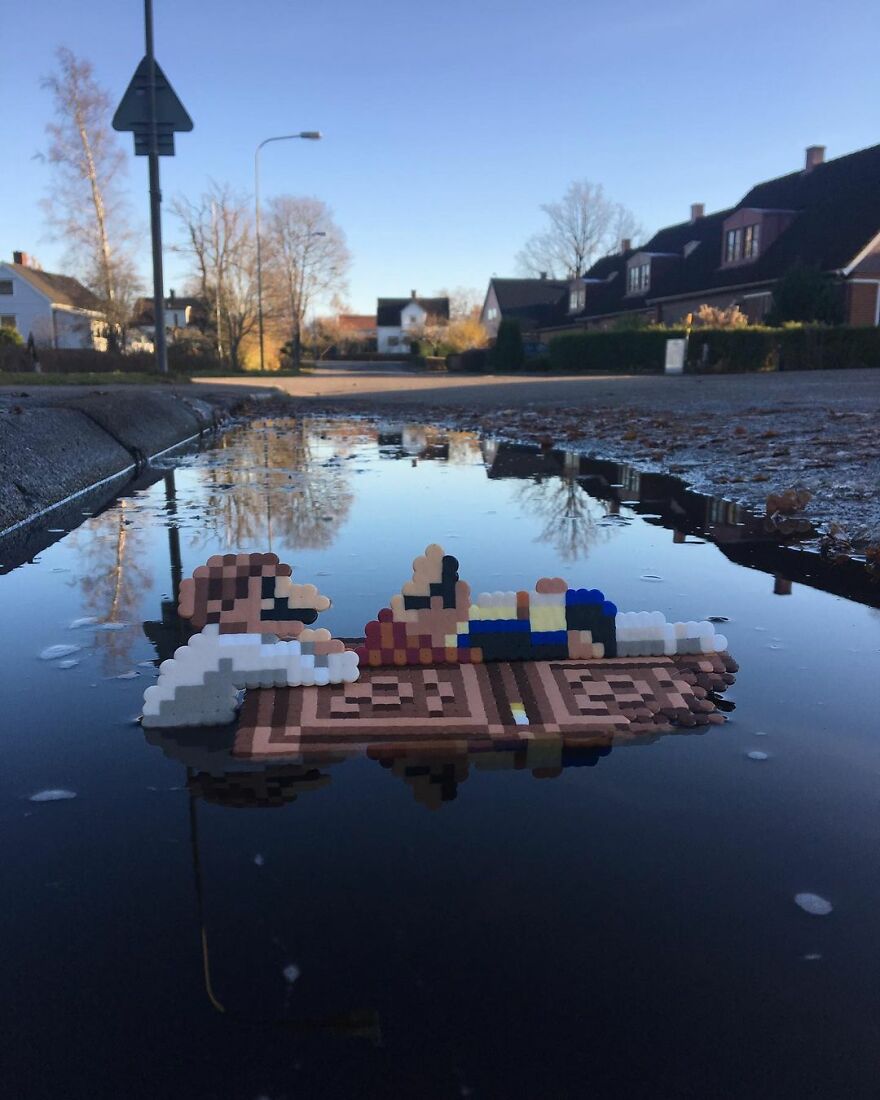 This Artist Is Going Viral By Turning Concrete Barriers Into A Giant Toblerone (+ More Of His Pics)