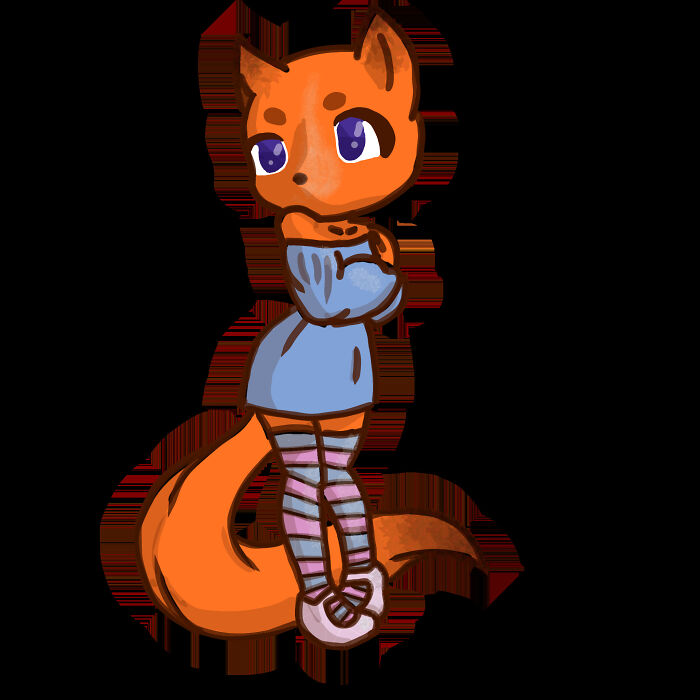 I Have To Admit, I Did Use A Template For The General Body, But It's My Best Work On Ibispaint 100% (I Don't Know Why Are There Red Lines In The Background On Boredpanda, But It Looks Cool :) )