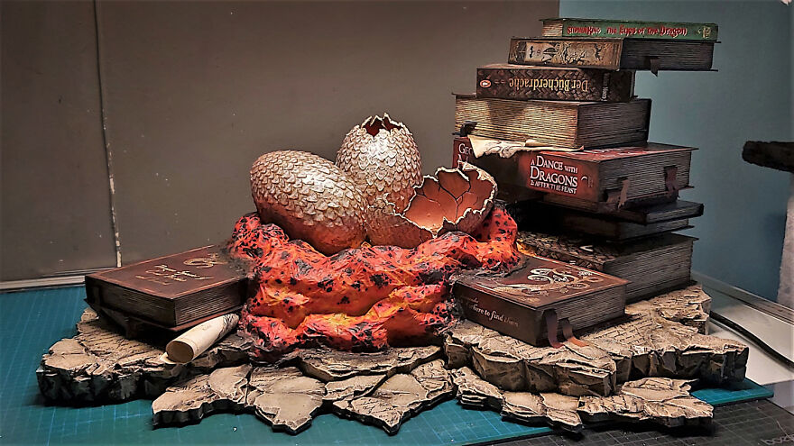 I Created Dragon Book Lamp To Try Out Some New Techniques