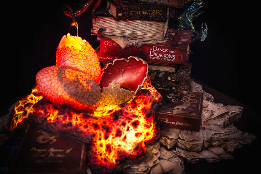 I Created Dragon Book Lamp To Try Out Some New Techniques