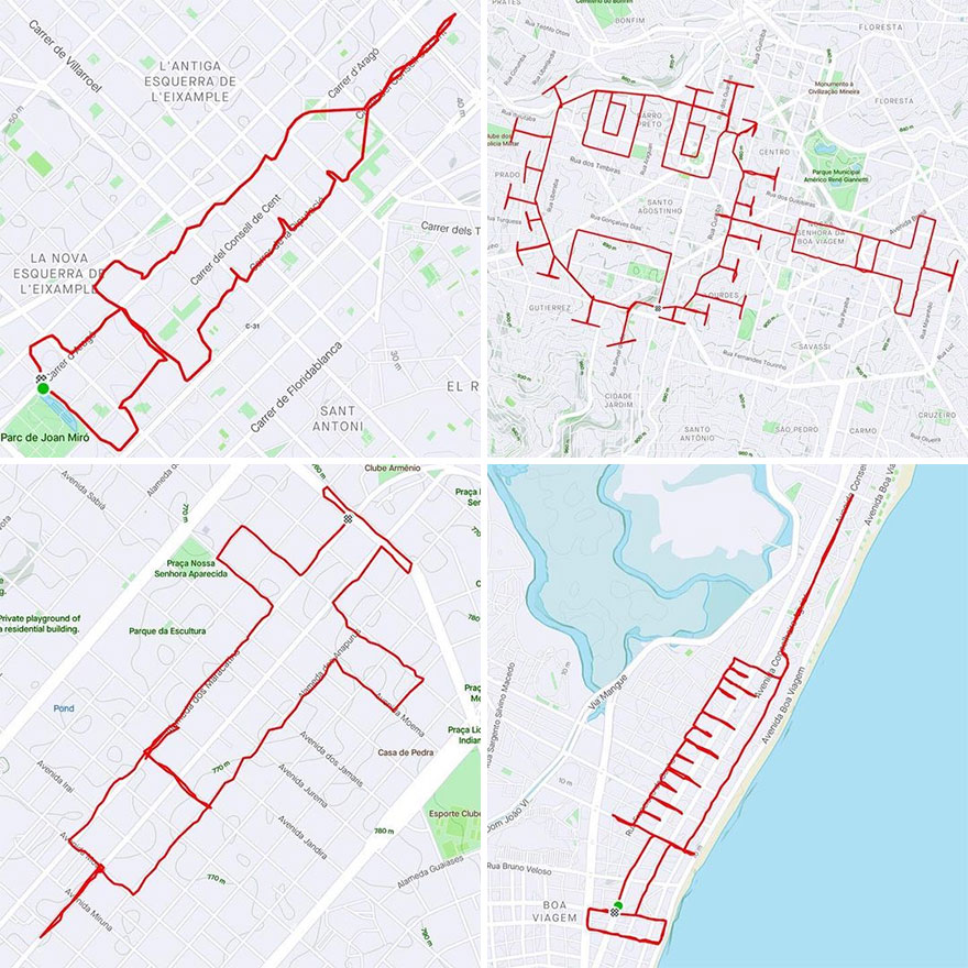 Graphic Designer Makes Ridiculously Awesome Strava Art