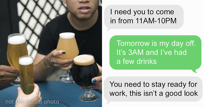Boss Criticizes Bartender For Drinking During His Day Off, Changes His Tone Immediately When They Quit