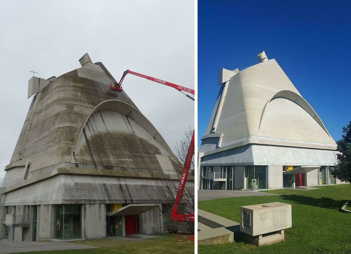 The St. Pierre Church In Firminy, France, By Architect Le Corbusier, Got It's First Ever Power Wash