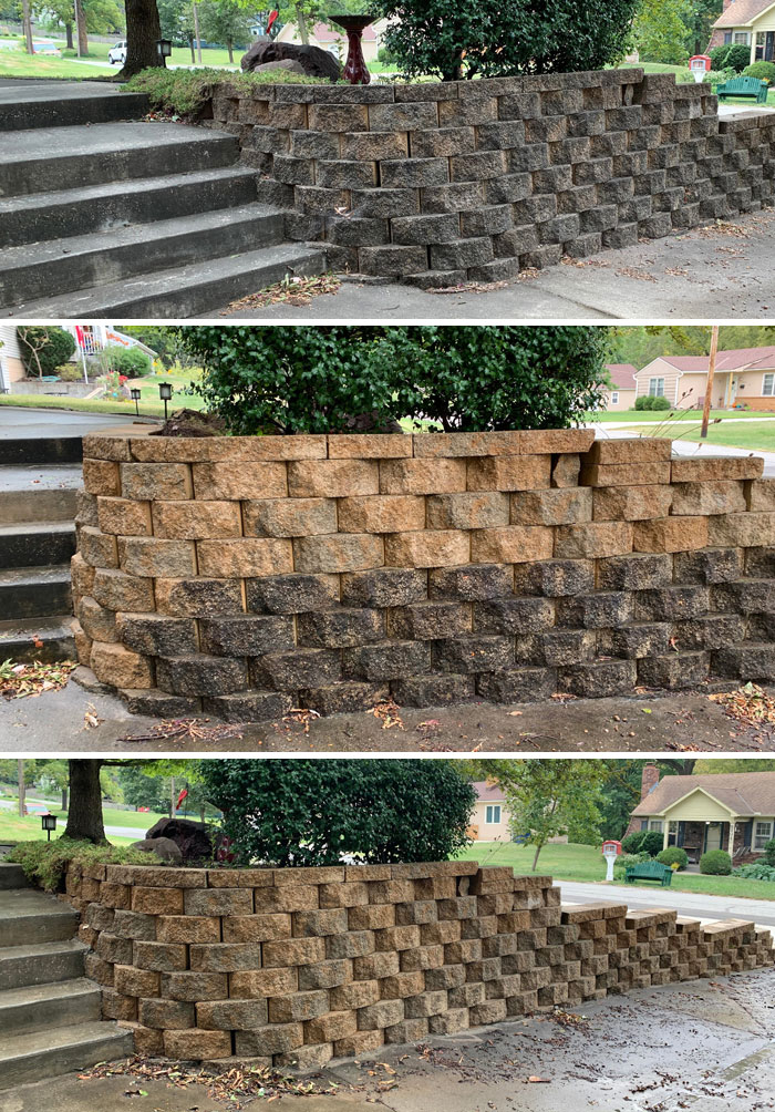 Today I Learned That Our Retaining Wall Is Brown, Not Black