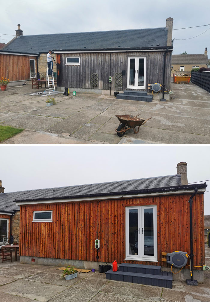 Cleaning And Oiling My Cedar Cladding. The Transformation Is Amazing