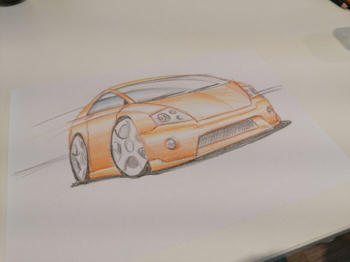 A Car I Drawn In 5 Minutes When I Was On Phone At Work