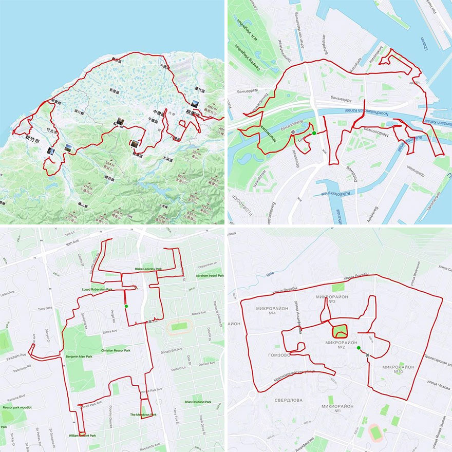 Graphic Designer Makes Ridiculously Awesome Strava Art