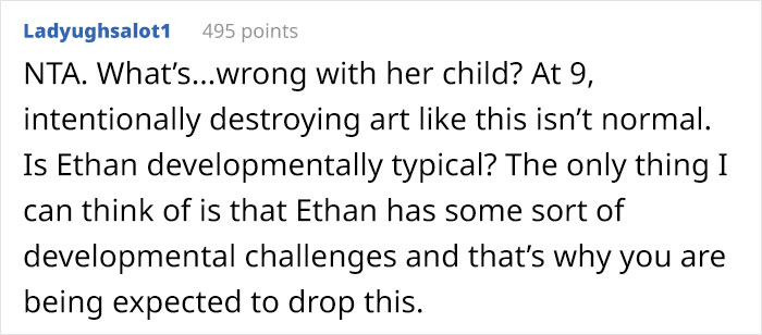 Woman Wants To Know If She Is The Jerk For Charging Her Sister $3,400 For A Painting Her 9 Y.O. Nephew Ruined