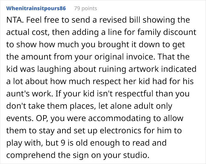 Woman Wants To Know If She Is The Jerk For Charging Her Sister $3,400 For A Painting Her 9 Y.O. Nephew Ruined