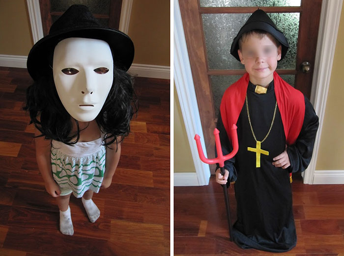 My Kids When Asked To Create Their Own Costume From The Tickle Trunk