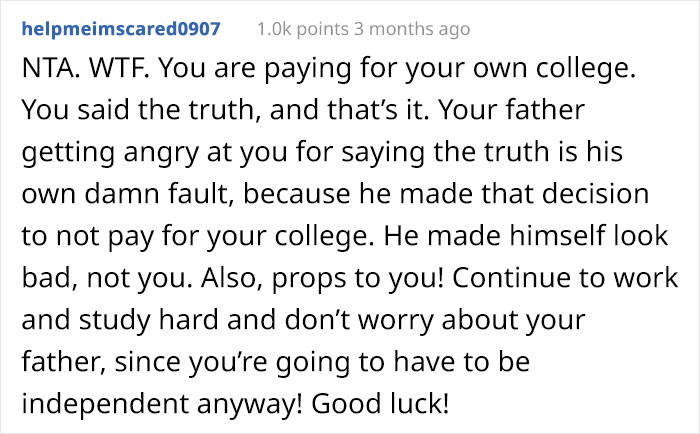 Father Embarrassed After His Kid &ldquo;Announces&rdquo; To The Whole Family That They&rsquo;ve Been Paying Their Own College Tuition Themselves