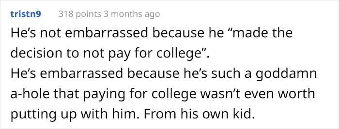 Father Embarrassed After His Kid &ldquo;Announces&rdquo; To The Whole Family That They&rsquo;ve Been Paying Their Own College Tuition Themselves