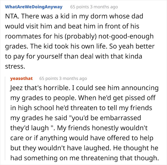 Father Embarrassed After His Kid &ldquo;Announces&rdquo; To The Whole Family That They&rsquo;ve Been Paying Their Own College Tuition Themselves