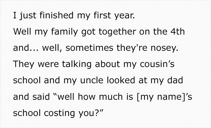 Father Embarrassed After His Kid &ldquo;Announces&rdquo; To The Whole Family That They&rsquo;ve Been Paying Their Own College Tuition Themselves
