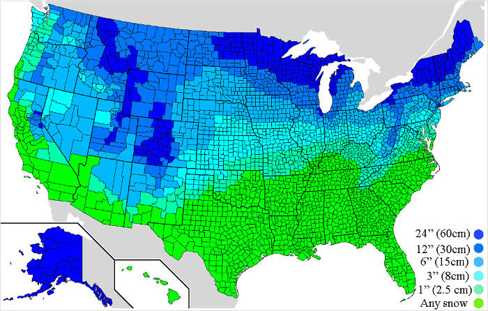 The Amount Of Snow It Takes To Cancel School By County