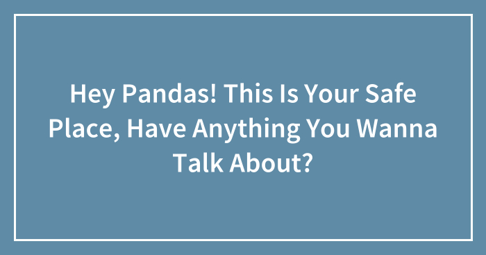 Hey Pandas! This Is Your Safe Place, Have Anything You Wanna Talk About? (Closed)