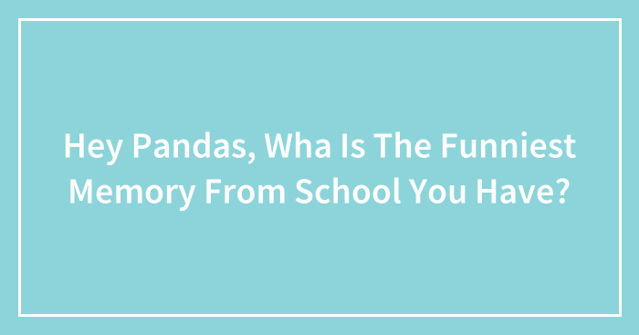 Hey Pandas, Wha Is The Funniest Memory From School You Have? (Closed)
