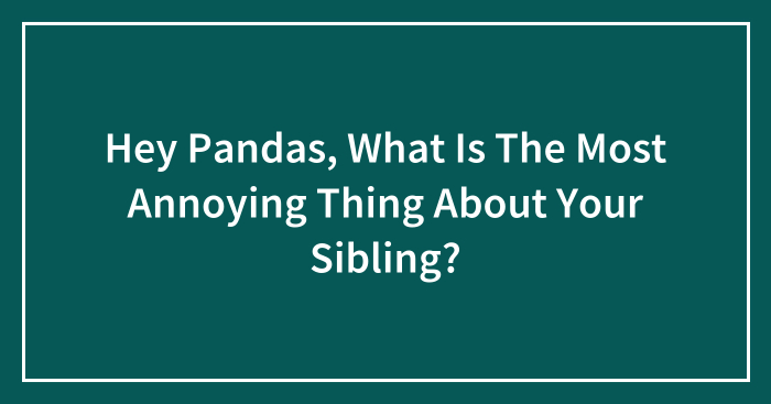 Hey Pandas, What Is The Most Annoying Thing About Your Sibling? (Closed)