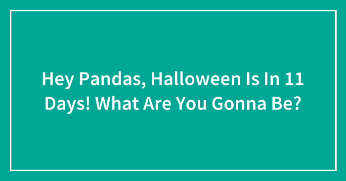 Hey Pandas, Halloween Is In 11 Days! What Are You Gonna Be? (Closed)