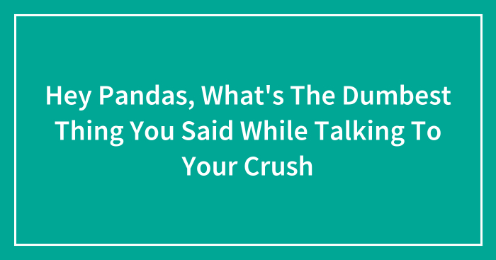 Hey Pandas, What’s The Dumbest Thing You Said While Talking To Your Crush (Closed)