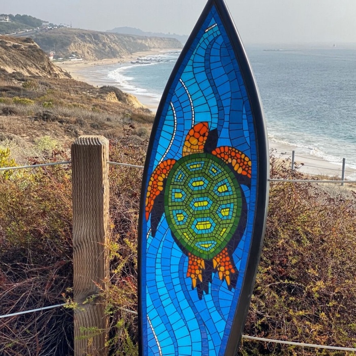 I Created This Sea Turtle Mosaic Surfboard (9 Pics)