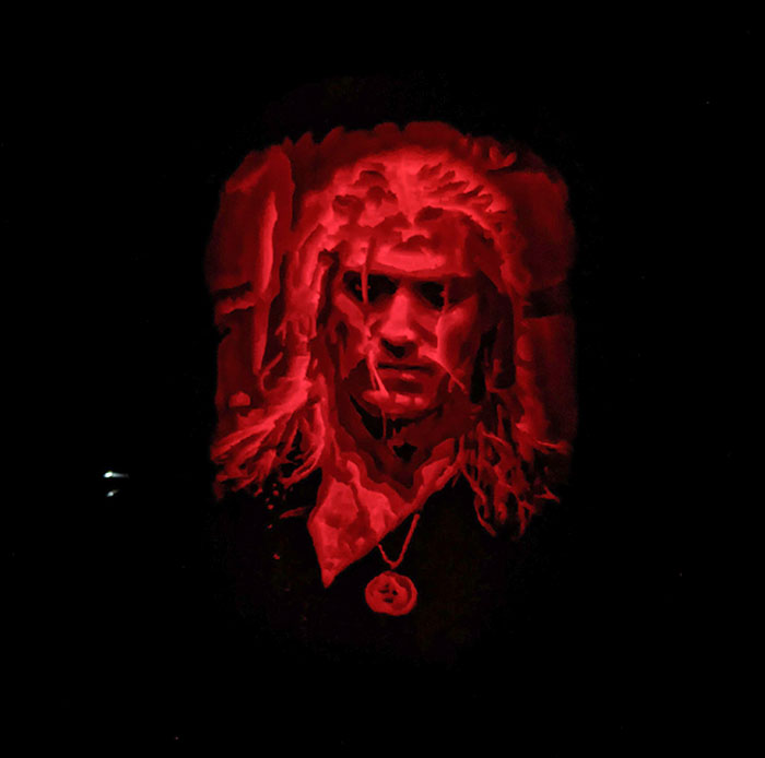 I Carved Geralt Onto A Pumpkin This Year