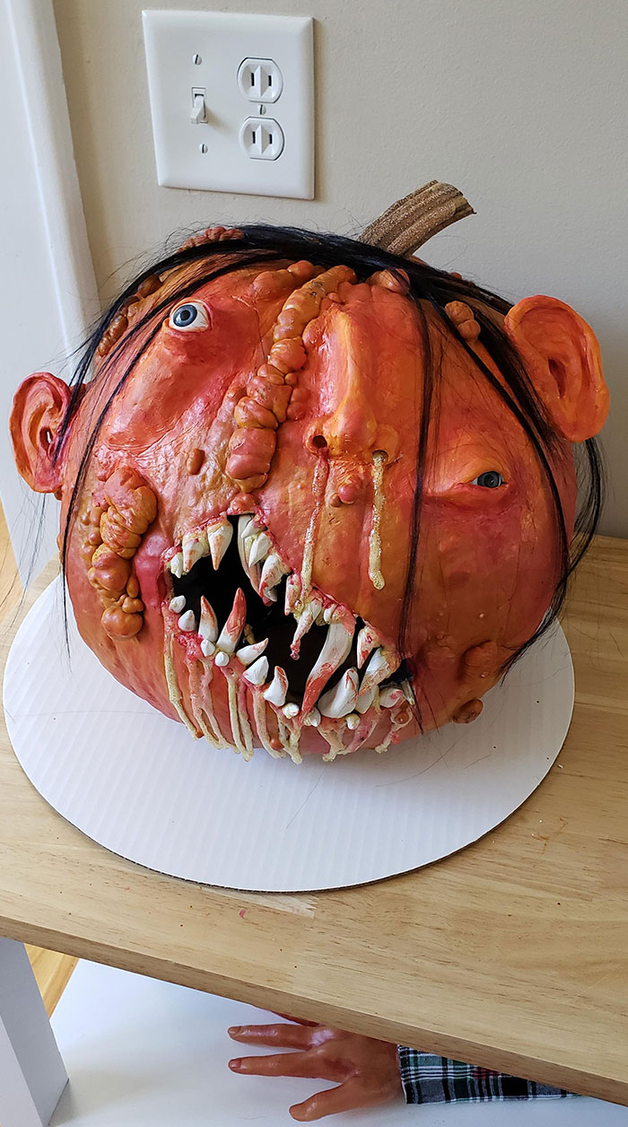Mi participación para un concurso de decoración de calabazas en el trabajo