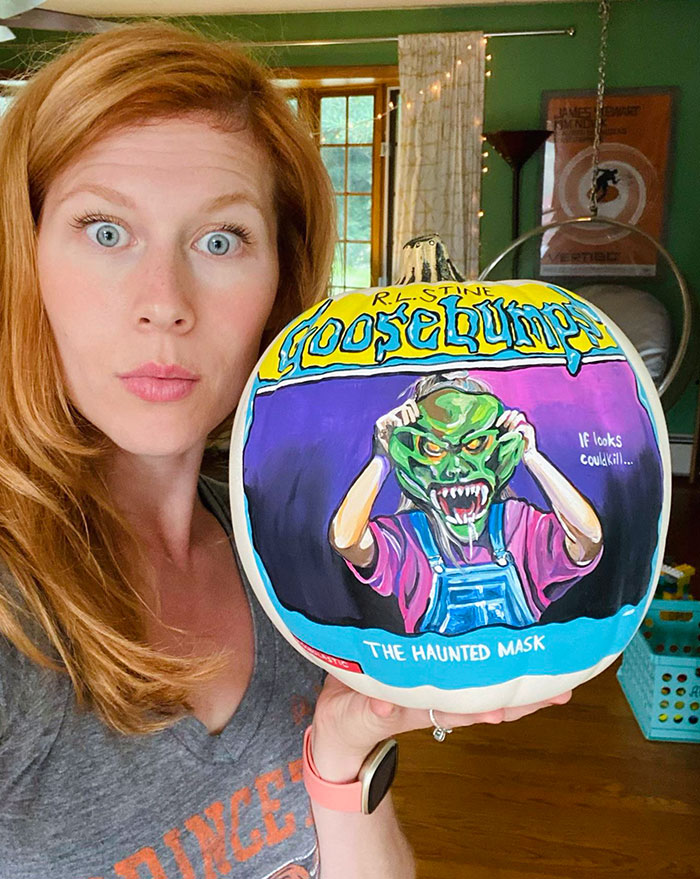 For Five Years Now I’ve Been Painting Classic Goosebumps Covers On Pumpkins. Here Is The First One Of The Season