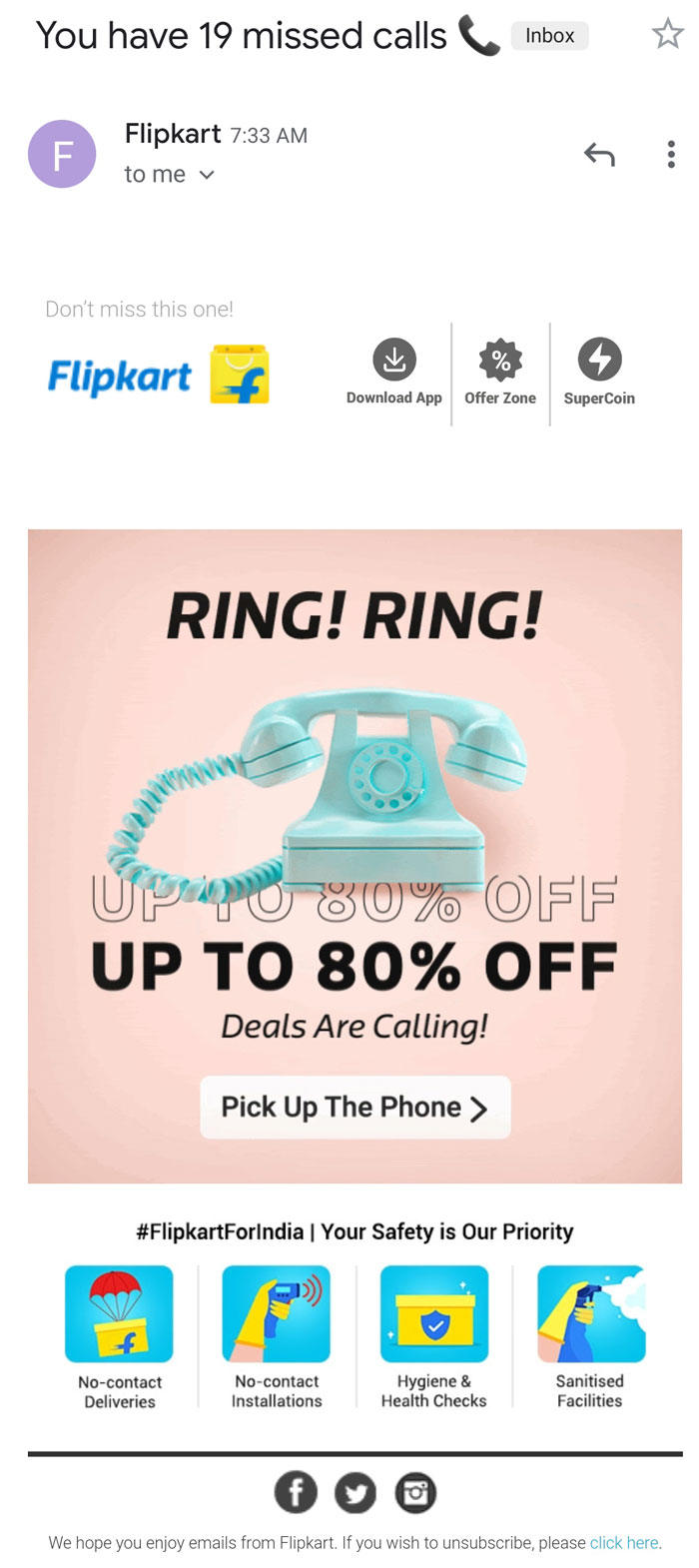 I've Ordered Something From Flipkart. So I Panicked A Little When I Saw That 19 Missed Calls From Flipkart In Notifications. Too Bad Flipkart Is A Jerk