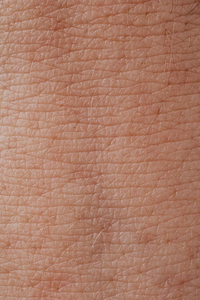 Close-up of human skin texture showing fine lines and hair, illustrating disturbing facts about skin and human body.