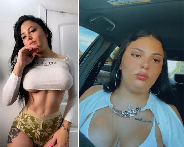 One Of Her Edits vs. A Screen Shot From Her Live