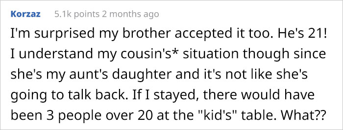 22-Year-Old Guy Gets Asked To Sit With The Kids At Family Party, Takes The Quiche He Brought And Just Leaves