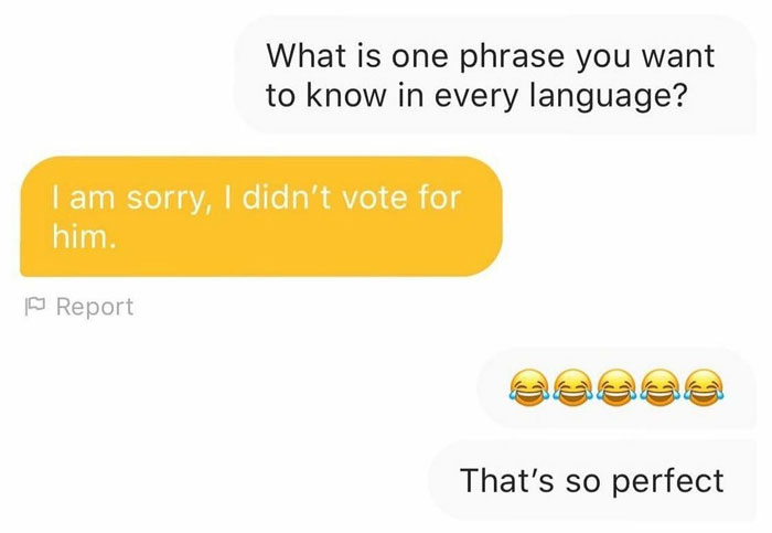 When You Match With Someone Who Really Dislikes Laine Hardy