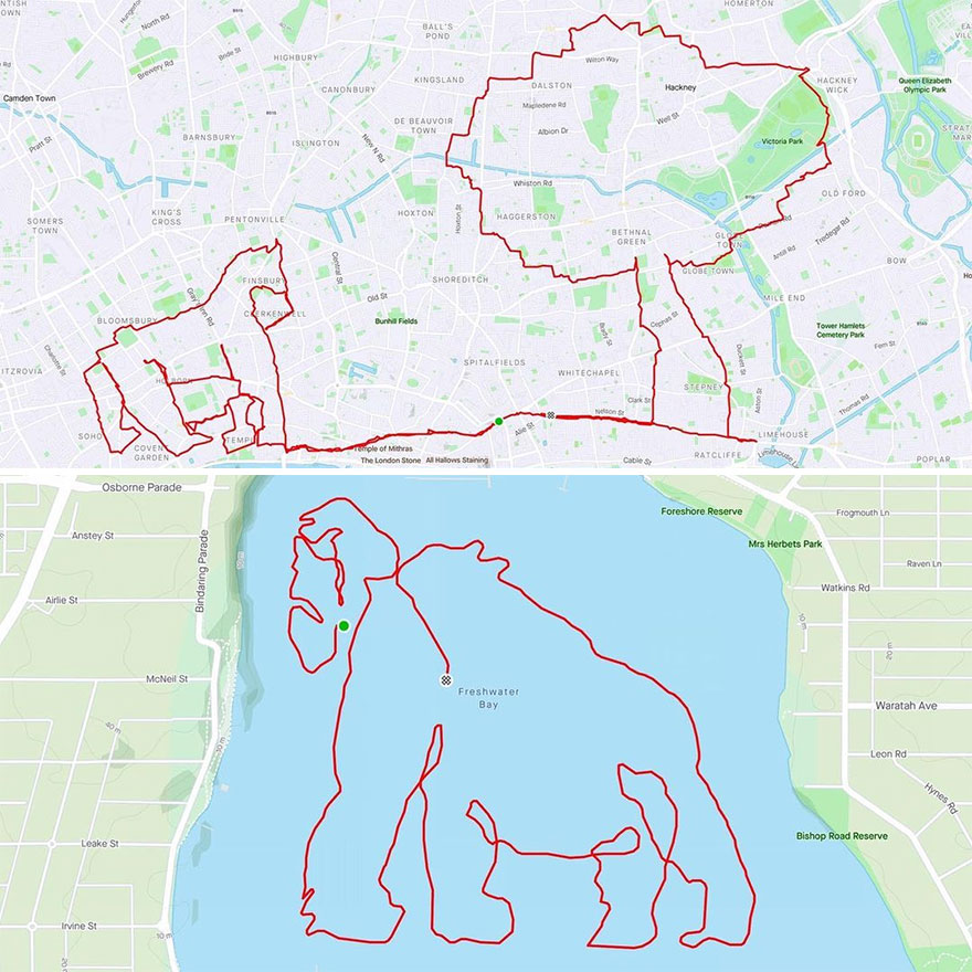 Graphic Designer Makes Ridiculously Awesome Strava Art