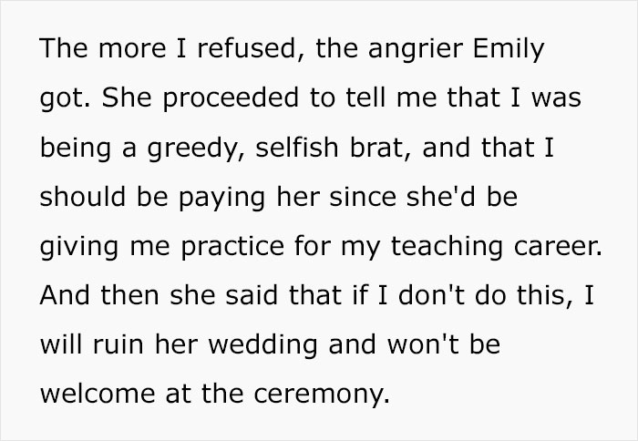 Brother's Future Wife Expects Woman To Babysit 40 Kids During Their Wedding, Goes Ballistic When She Refuses Brother's Future Wife Expects Woman To Babysit 40 Kids During Their Wedding, Goes Ballistic When She Refuses