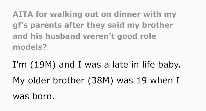 Girlfriend Gets Mad After Guy Walks Out Of Dinner With Her Parents When They Start Insulting His Brother And His Husband