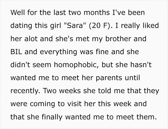 Girlfriend Gets Mad After Guy Walks Out Of Dinner With Her Parents When They Start Insulting His Brother And His Husband