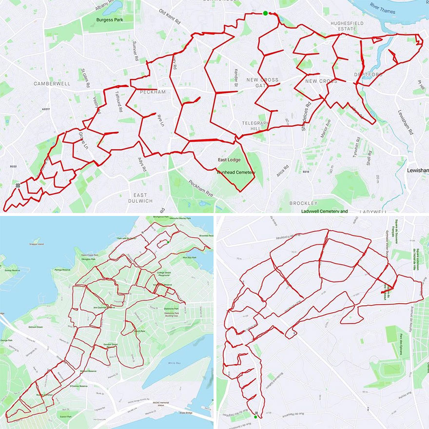 Graphic Designer Makes Ridiculously Awesome Strava Art