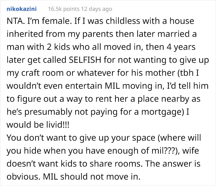 &ldquo;Am I The [Jerk] For Not Giving Up My &ldquo;Man Cave&rdquo; To Accommodate My Mother-In-Law?&rdquo;